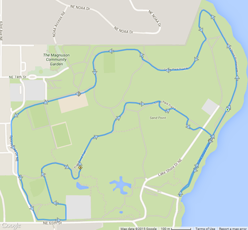 GPS track of Magnuson Park 5K