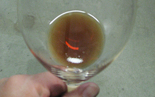 The browish color of old wine.