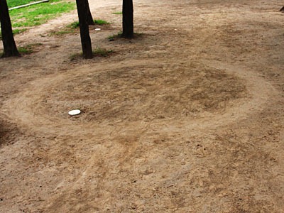 Circle in the dirt.