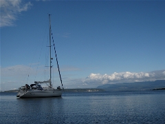 Papa getting ready to leave Blubber Bay