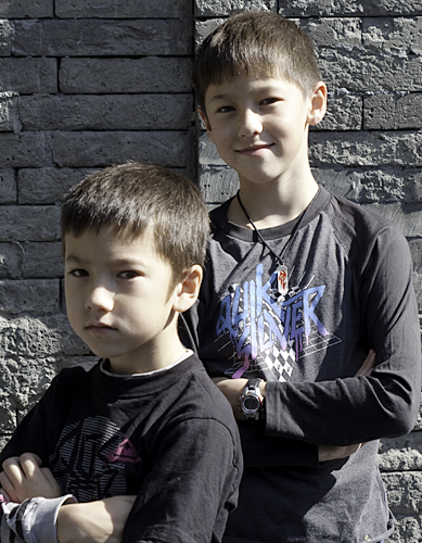 Michael and Andrew in Quiksilver t-shirts.