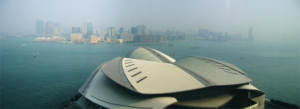 View of Hong Kong harbor from the Grand Hyatt Hotel