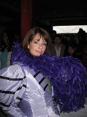 Kristen hamming it up at the dress-up photo booth.