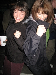 Jane and Kristen busting a move.