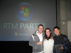 Eric, Katie, and me in front of a screen (they're on the Digital Memories team - photo and video stuff).