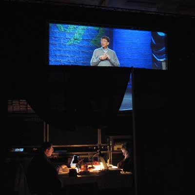 The view from backstage during Bill's keynote