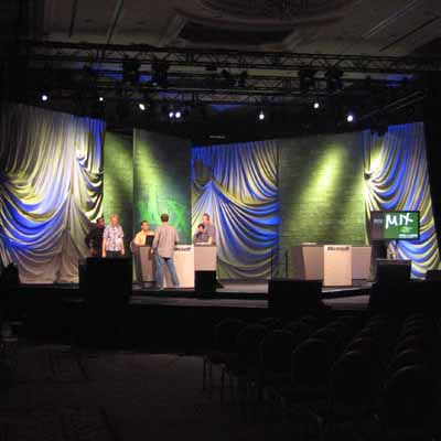 Practicing on the main stage