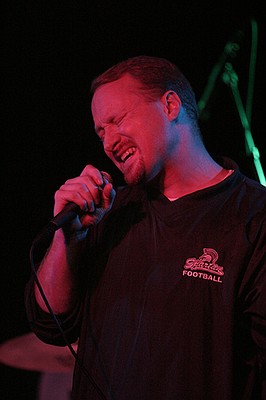 Doug reaching out for a high note at Rockaraoke