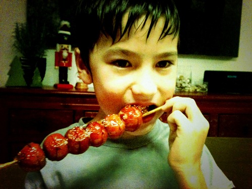 Michael eating tang hulu