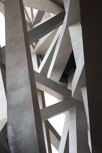 Bird's Nest Stadium from inside the frame.