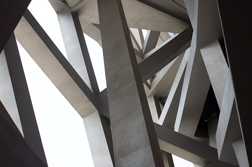 Bird's Nest Stadium from inside the frame.