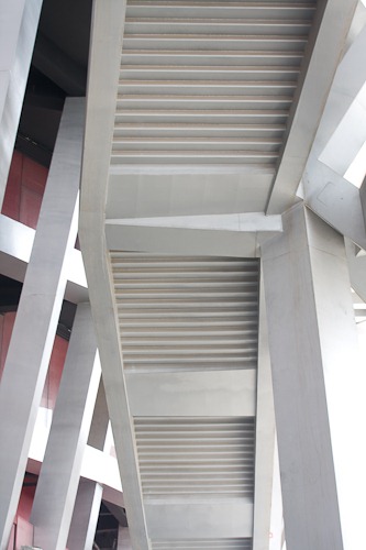 Bird's Nest Stadium from inside the frame.