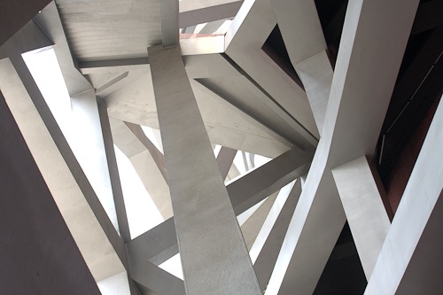 Bird's Nest Stadium from inside the frame.